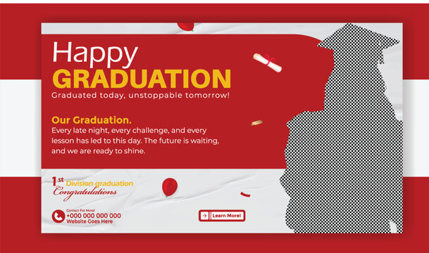 Happy graduation celebration invitation template