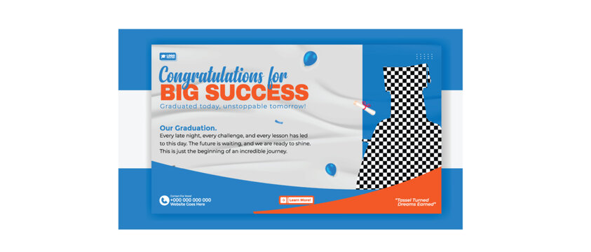 Congratulations for big success graduation invitation with graduate girl