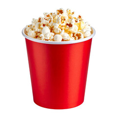 Bucket of popcorn isolated on transparent background. Png