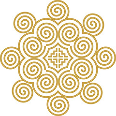 Golden Hmong ethnic pattern, Hmong embroidery pattern design for printing on fabric, background, logo, etc.