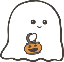 おばけ_かぼちゃ(橙) © こやすみ りか