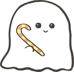おばけ_キャンディケイン(橙)