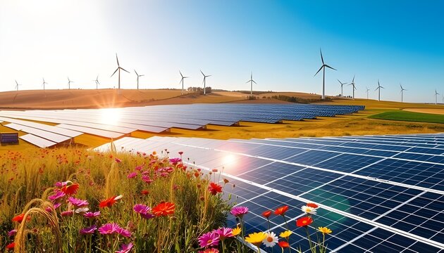 wind turbines in the field