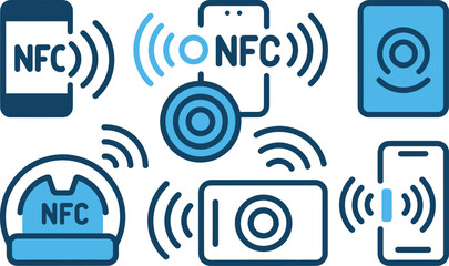 Illustration of near field communication technology and devices