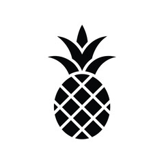 Obraz premium Pineapple Silhouette. Tropical Fruit and Summer Symbol
