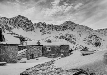 Alpe Angeloga in black and white, Lombardy,Italy