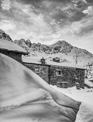 Alpe Angeloga in black and white, Lombardy,Italy