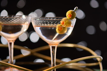 Two Martinis in Vintage Rose Colored Glasses