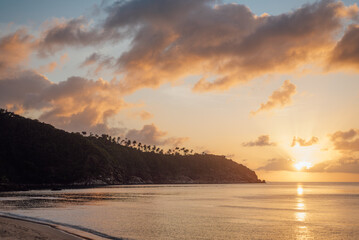 Golden Sunset over Koh Ma Beach, Koh Phangan, Thailand