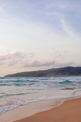 Soft Evening Light Over the Waves at Karon Beach, Phuket, Thailand