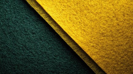 Close-up of two fabric panels, dark teal and gold, overlapping diagonally