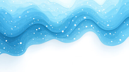 Dynamic Abstract Blue Wavy Winter Background with Falling Snowflakes, Perfect for Festive Holiday Designs, Banners, and Digital Media Projects