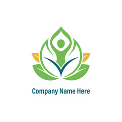 abstract yoga logo design  vector 