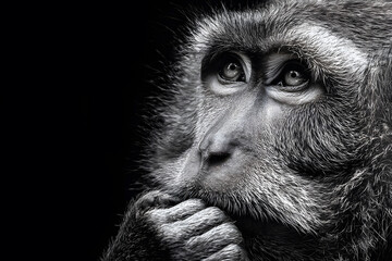 Pensive Monkey Portrait
