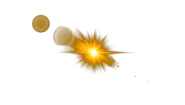 abstract golden of lighting for background digital lens flare in dark background clean png