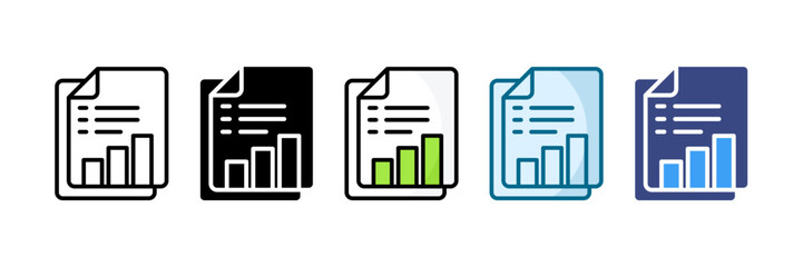 Progress Report Icon Set Multiple Style Collection