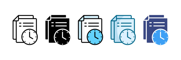 Time Tracking Icon Set Multiple Style Collection