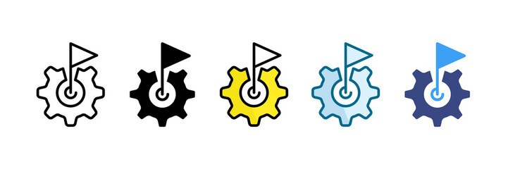 Goal Setting Icon Set Multiple Style Collection