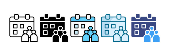 Meeting Schedule Icon Set Multiple Style Collection