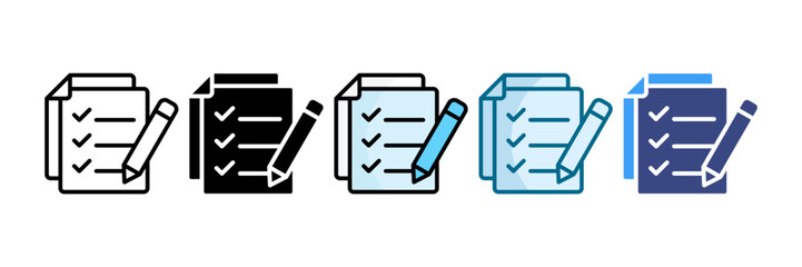 Task List Icon Set Multiple Style Collection