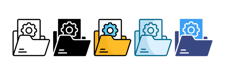 Project Files Icon Set Multiple Style Collection