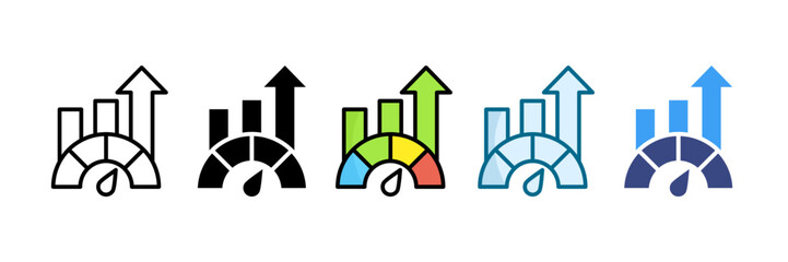 Performance Metrics Icon Set Multiple Style Collection