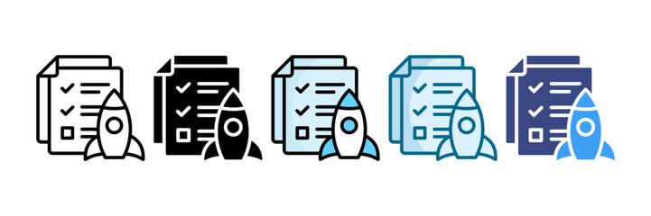 Project Launch Icon Set Multiple Style Collection