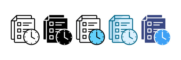 Task Deadline Icon Set Multiple Style Collection