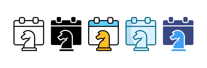 Planning Calendar Icon Set Multiple Style Collection