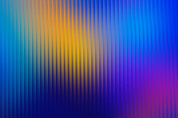 Vertical ribbed surface with gradient of yellow blue and purple colors abstract background