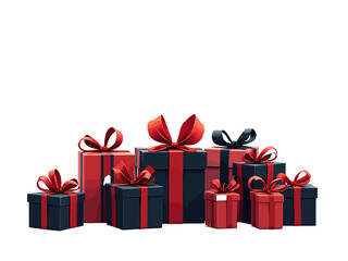 Black Friday gift box vector poster with ribbons
