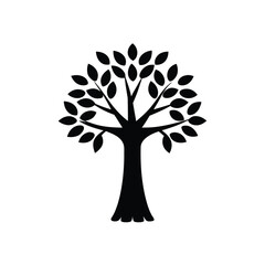 Baobab Tree Silhouette Vector for African Nature, Safari, and Eco Design
