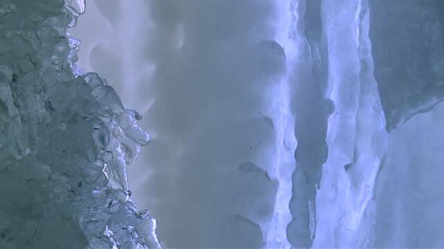 Close Up Of Glacier Ice In Eben Ice Caves, Michigan, United States