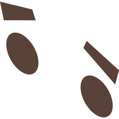 Abstract Brown Geometric Shapes Floating on Transparent Background Minimalist Design