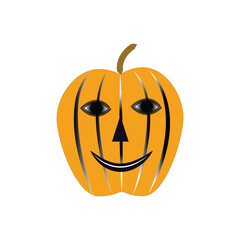 Pumpkin on white background. Vector illustration.