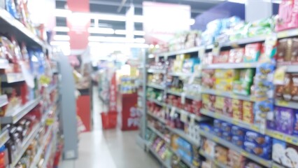 Vibrant supermarket aisle stocked with colorful products