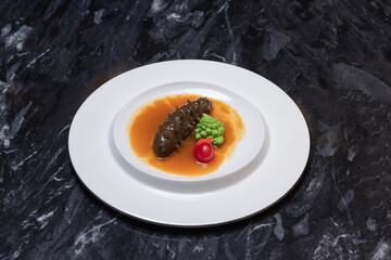 Sea Cucumber with Abalone Sauce and Black Truffle, Kanto Sea Cucumber, Exquisite Chinese Cuisine