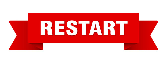 restart ribbon isolated on transparent background. restart ribbon