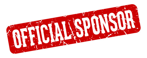 official sponsor rectangular sign. official sponsor stamp