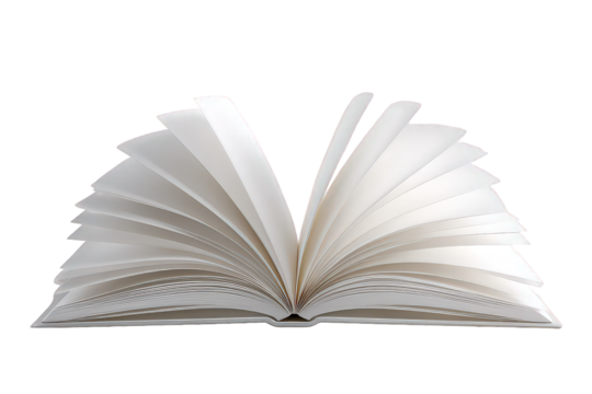 Open Book with White Pages on Black Background Selective Focus - Powered by Adobe