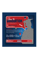 Time to graduation celebration social media post template design layout