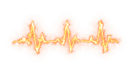 ECG Waveform Heartbeat Vector Illustration – Modern Pulse Line Symbol Isolated on Transparent Background for Medical Presentation Use