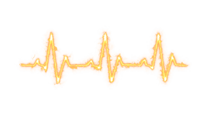 ECG Waveform Heartbeat Vector Illustration – Modern Pulse Line Symbol Isolated on Transparent Background for Medical Presentation Use