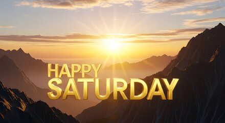 Golden Saturday Sunrise Over Mountain Peaks