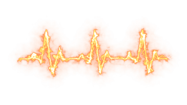 ECG Waveform Heartbeat Vector Illustration – Modern Pulse Line Symbol Isolated on Transparent Background for Medical Presentation Use