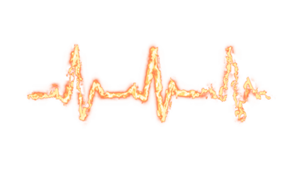 Heartbeat Line Vector Illustration – ECG Pulse Symbol with Transparent Background for Modern Medical, Science, and Technology Graphics