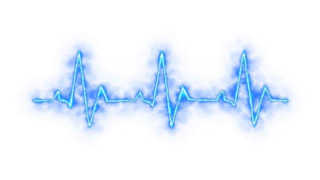 Medical ECG Pulse Line Vector Illustration – Heartbeat Waveform Symbol on Transparent PNG Background for Healthcare Graphics