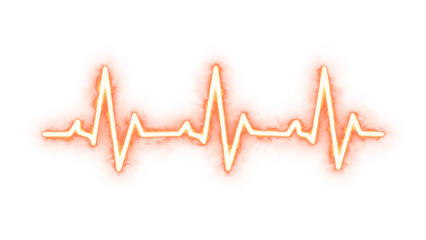 Heartbeat Line Vector Illustration – ECG Pulse Symbol with Transparent Background for Modern Medical, Science, and Technology Graphics