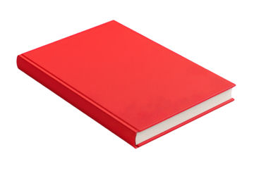 Red Textured Book on Transparent Background with Detailed Embossed Floral Pattern