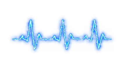 Heartbeat Line on ECG Vector Illustration – Glowing Pulse Waveform Symbol on Transparent Background for Modern Medical and Healthcare Design